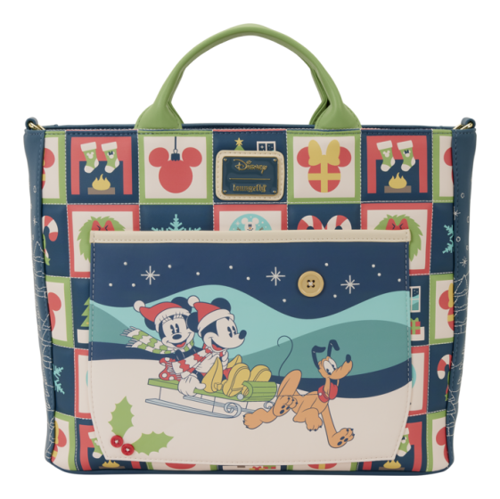 Loungefly - Mickey & Minnie Holiday Convertible Mini Backpack & Tote Bag