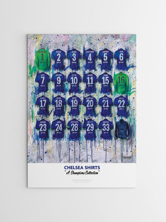 Chelsea Champions Shirts - A2 Signed Limited Edition Print, alternate view