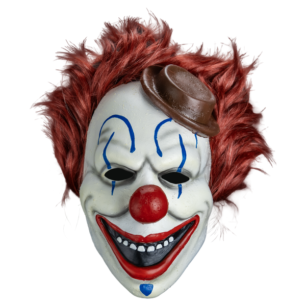 Clown in the Cornfield Frendo full head latex mask front view