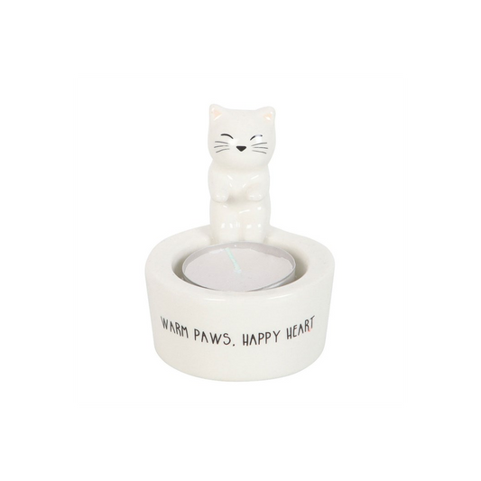 Warm Paws, Happy Heart Cat Tealight Holder, alternate view