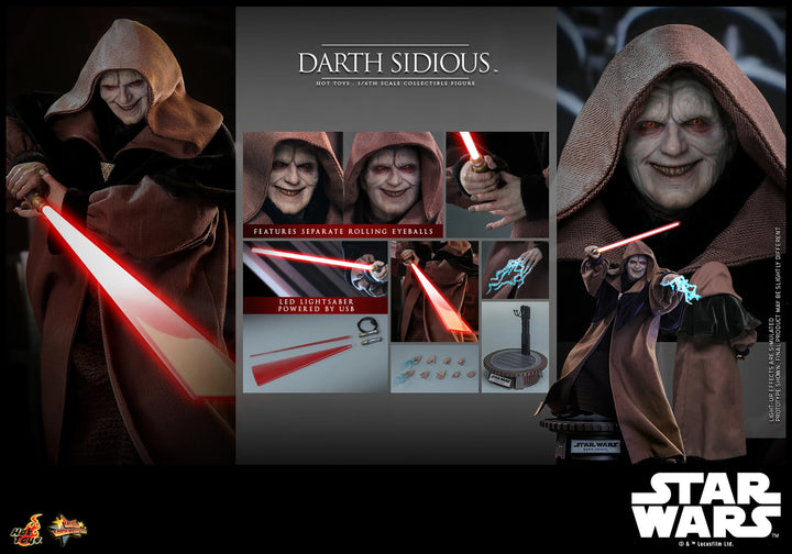Hot Toys Star Wars Revenge of the Sith Darth Sidious 1/6th Scale Figure