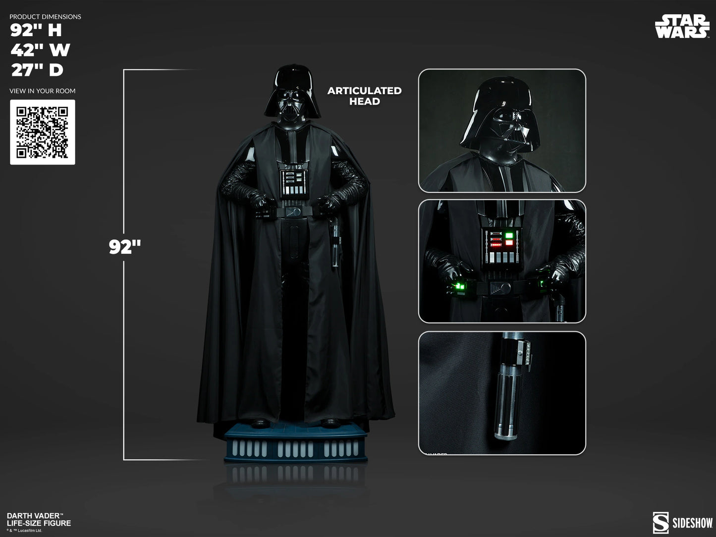 Sideshow Star Wars Darth Vader Life-Size 92" Figure