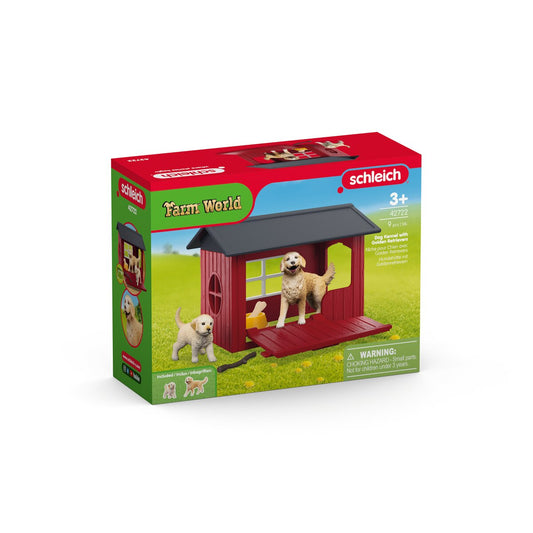 Schleich - Dog Kennel with Golden Retrievers