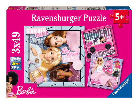 Barbie 3x 49 Piece Jigsaw Puzzle - Image