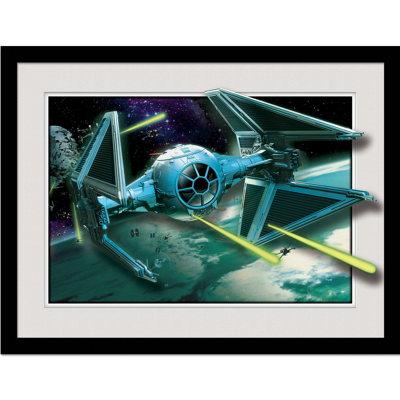Star Wars Tie Fighter Breakout 3D Effect Framed Collector Print - 30 x 40 cm