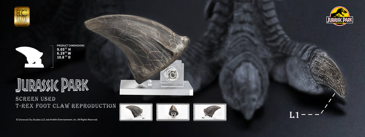 Official Jurassic Park Screen Used T-Rex Foot Claw Limited Edition Of 99 Worldwide Reproduction