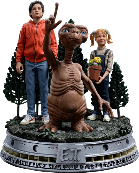 Iron Studios E.T. the Extra-Terrestrial E.T, Elliot, and Gertie 1/10 Deluxe Art Scale Limited Edition Statue