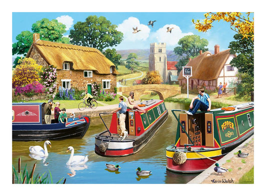 A Busy Day On The Canal 1000 Piece Jigsaw Puzzle - Image