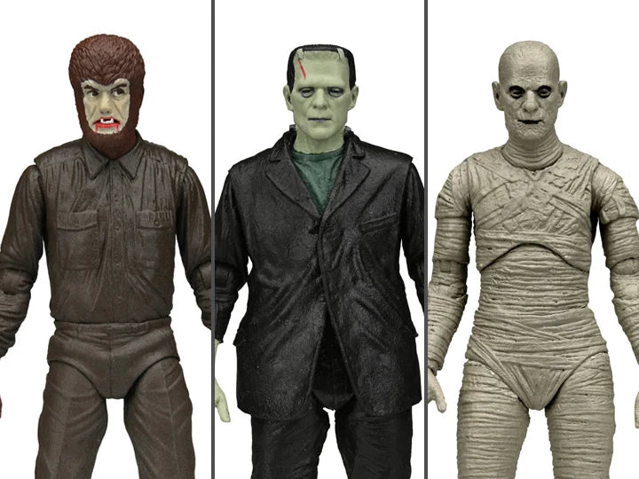 NECA Universal Monsters Retro Glow-In-The-Dark Set of 3 Action Figures