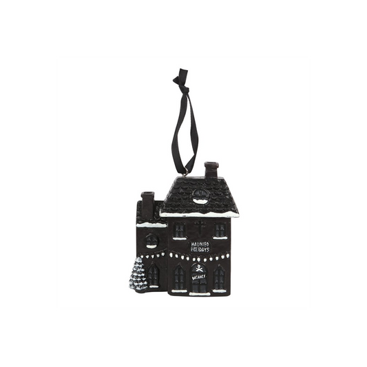 Haunted Holiday House Resin Christmas Decoration, alternate view