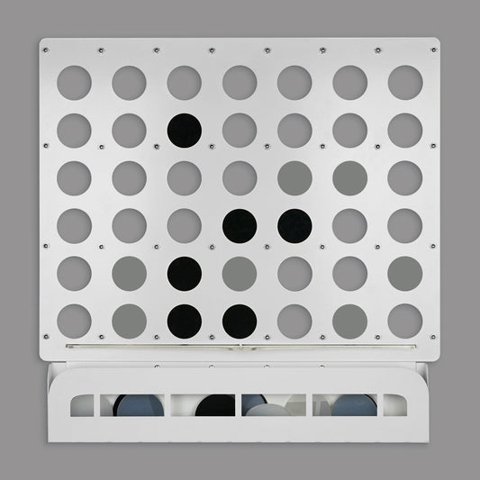 White Four in a Row Wall Game, alternate view