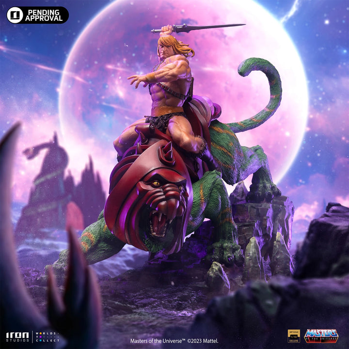 Iron Studios Masters Of The Universe Battle Diorama Series He-Man & Battle-Cat 1/10 Deluxe Art Scale Limited Edition Statue