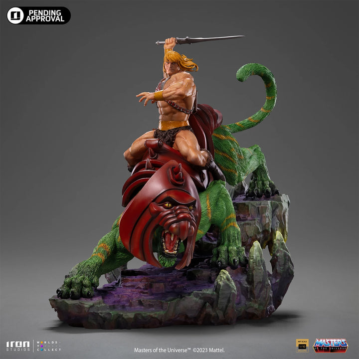 Iron Studios Masters Of The Universe Battle Diorama Series He-Man & Battle-Cat 1/10 Deluxe Art Scale Limited Edition Statue