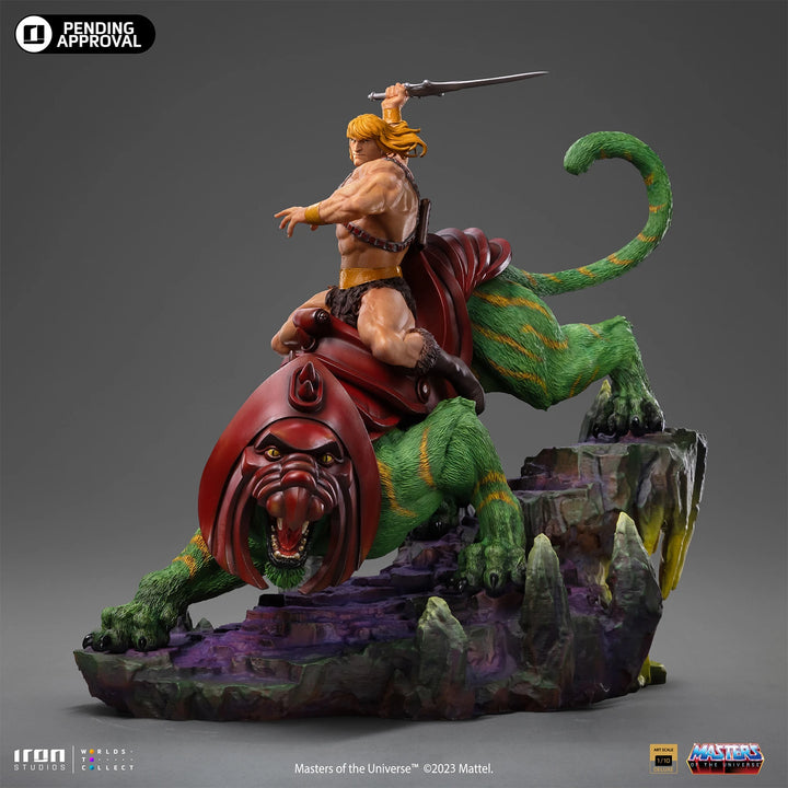 Iron Studios Masters Of The Universe Battle Diorama Series He-Man & Battle-Cat 1/10 Deluxe Art Scale Limited Edition Statue