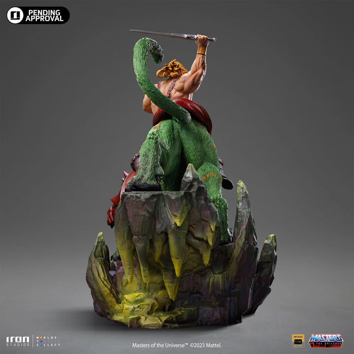 Iron Studios Masters Of The Universe Battle Diorama Series He-Man & Battle-Cat 1/10 Deluxe Art Scale Limited Edition Statue