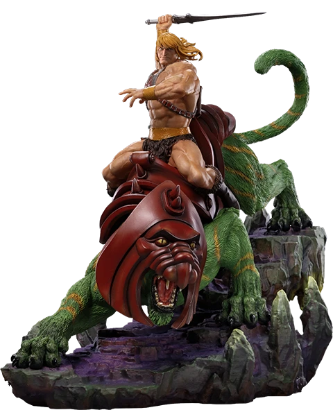Iron Studios Masters Of The Universe Battle Diorama Series He-Man & Battle-Cat 1/10 Deluxe Art Scale Limited Edition Statue