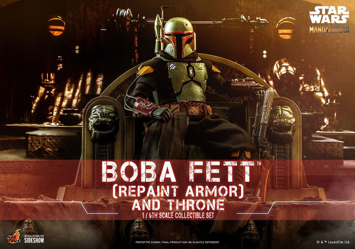 Hot Toys The Mandalorian Boba Fett (Repaint Armor) and Throne 1/6th Scale Figure Set