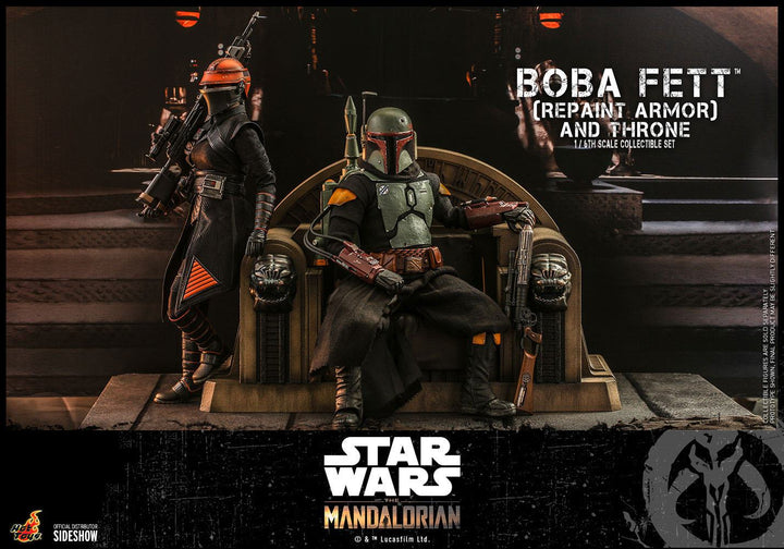 Hot Toys The Mandalorian Boba Fett (Repaint Armor) and Throne 1/6th Scale Figure Set