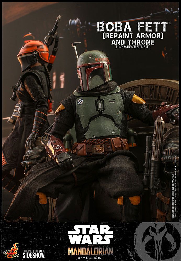 Hot Toys The Mandalorian Boba Fett (Repaint Armor) and Throne 1/6th Scale Figure Set