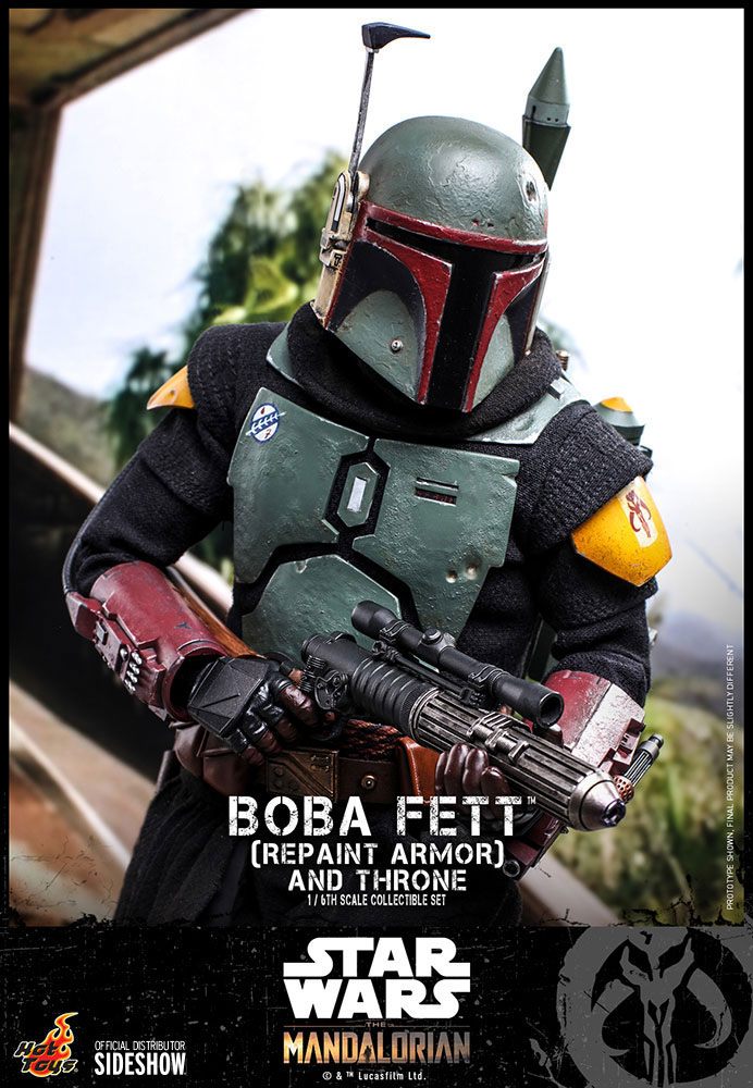 Hot Toys The Mandalorian Boba Fett (Repaint Armor) and Throne 1/6th Scale Figure Set