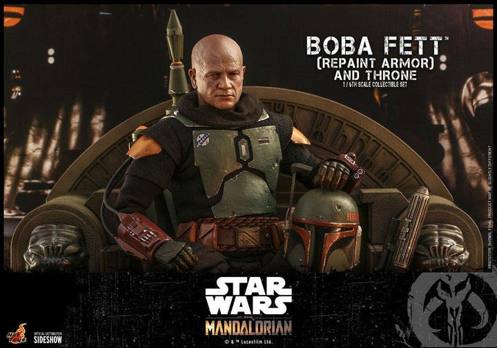 Hot Toys The Mandalorian Boba Fett (Repaint Armor) and Throne 1/6th Scale Figure Set