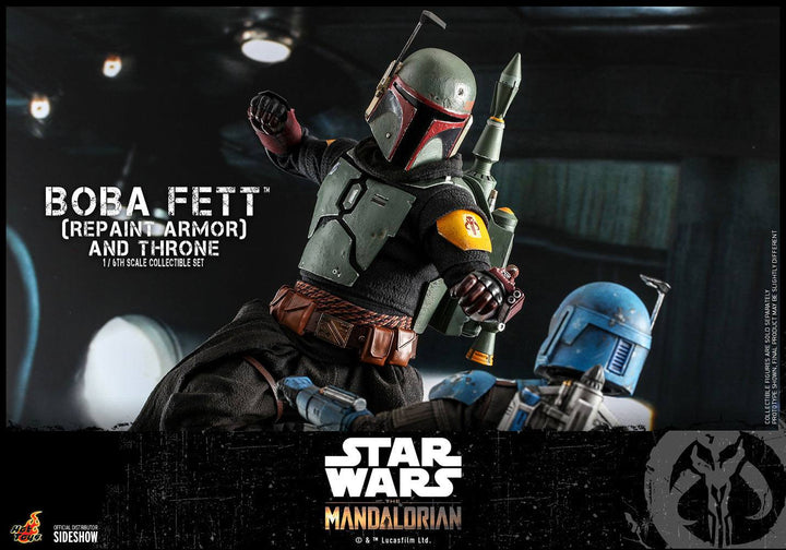 Hot Toys The Mandalorian Boba Fett (Repaint Armor) and Throne 1/6th Scale Figure Set