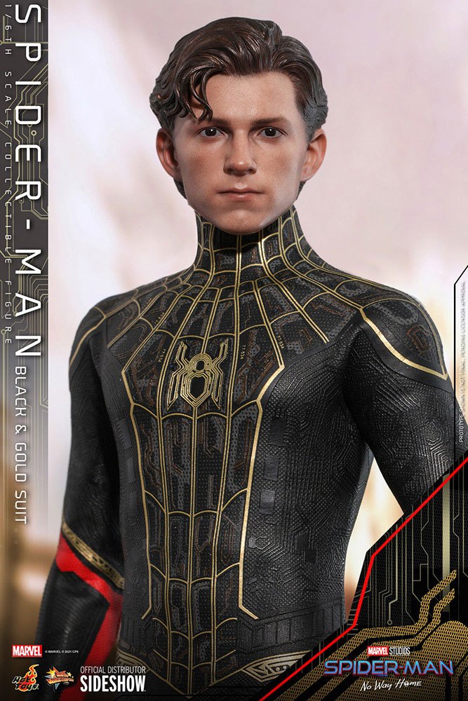 Hot Toys Spider-Man No Way Home 1/6 Scale Spider-Man Black & Gold Suit Movie Masterpiece Figure
