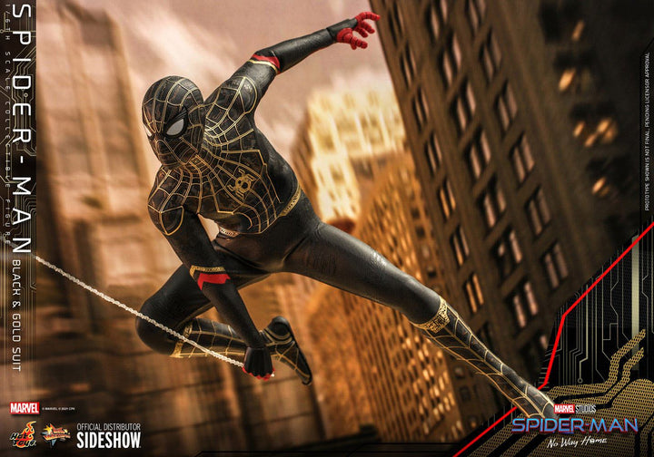 Hot Toys Spider-Man No Way Home 1/6 Scale Spider-Man Black & Gold Suit Movie Masterpiece Figure