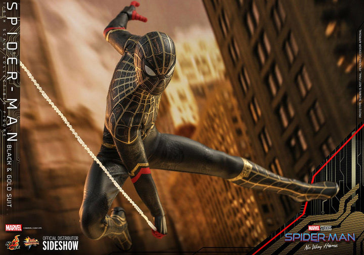 Hot Toys Spider-Man No Way Home 1/6 Scale Spider-Man Black & Gold Suit Movie Masterpiece Figure