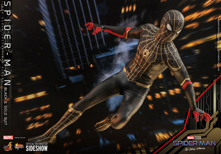 Hot Toys Spider-Man No Way Home 1/6 Scale Spider-Man Black & Gold Suit Movie Masterpiece Figure