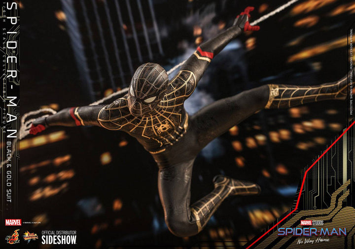 Hot Toys Spider-Man No Way Home 1/6 Scale Spider-Man Black & Gold Suit Movie Masterpiece Figure