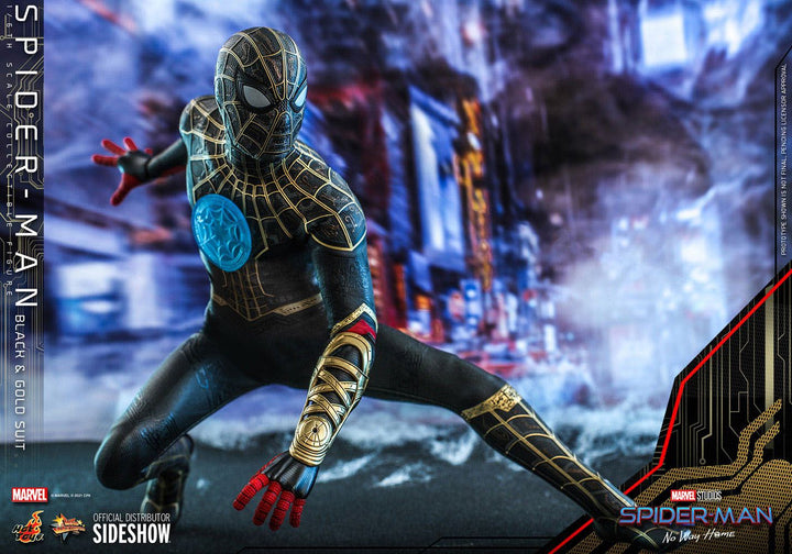 Hot Toys Spider-Man No Way Home 1/6 Scale Spider-Man Black & Gold Suit Movie Masterpiece Figure
