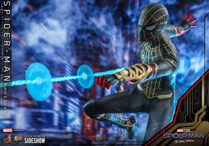 Hot Toys Spider-Man No Way Home 1/6 Scale Spider-Man Black & Gold Suit Movie Masterpiece Figure