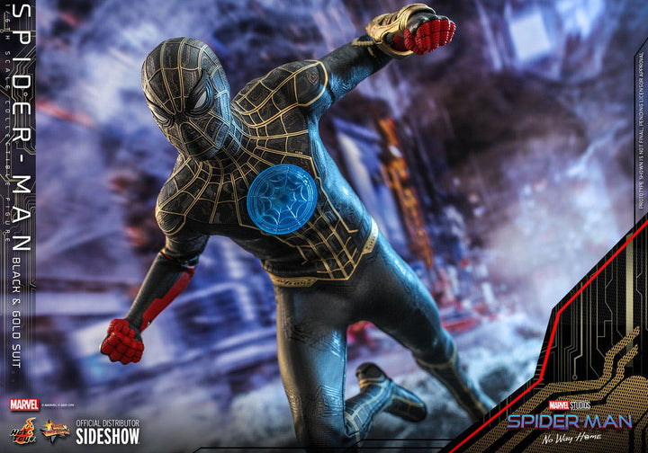Hot Toys Spider-Man No Way Home 1/6 Scale Spider-Man Black & Gold Suit Movie Masterpiece Figure