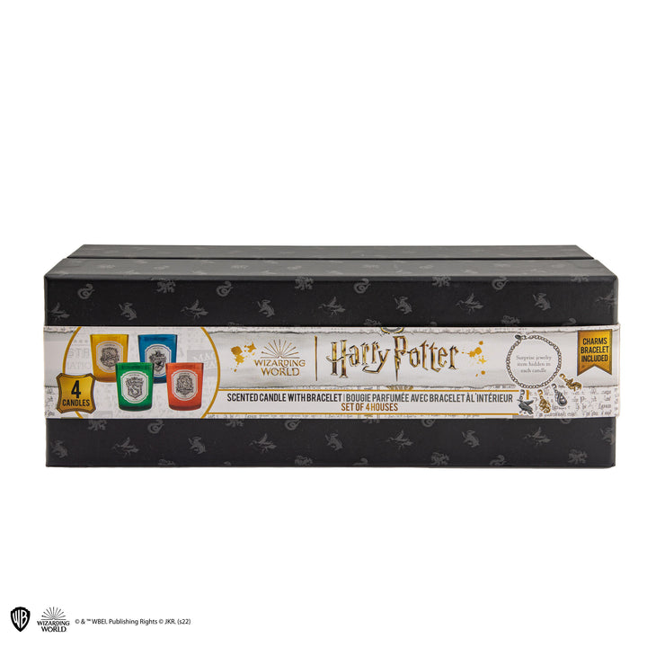 Wizarding World Set of 4 Hogwarts Houses Scented Candles With Charm Bracelet