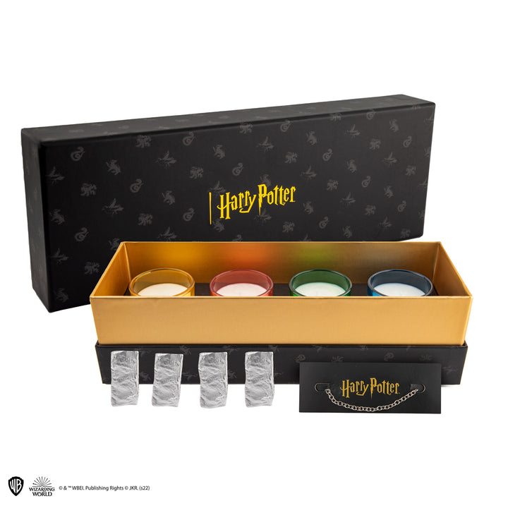 Wizarding World Set of 4 Hogwarts Houses Scented Candles With Charm Bracelet