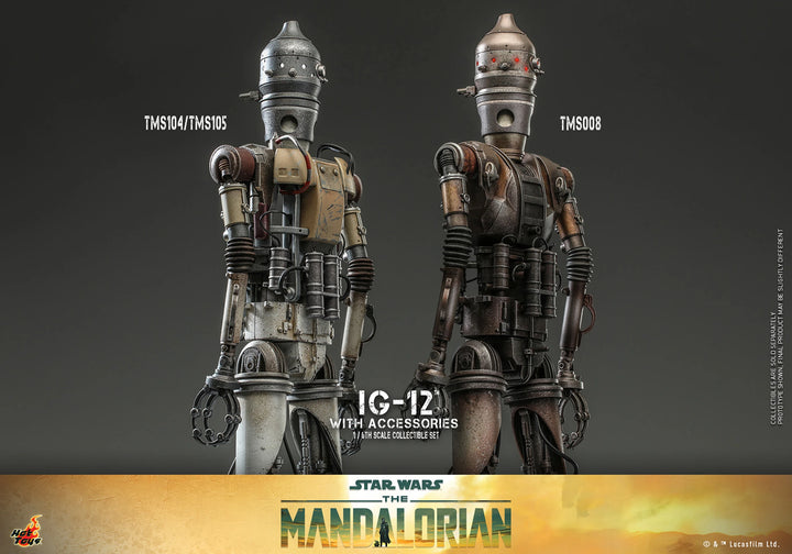 Hot Toys 1/6th Scale The Mandalorian  IG-12 and Grogu with Accessories Figure Set