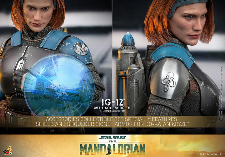 Hot Toys 1/6th Scale The Mandalorian  IG-12 and Grogu with Accessories Figure Set