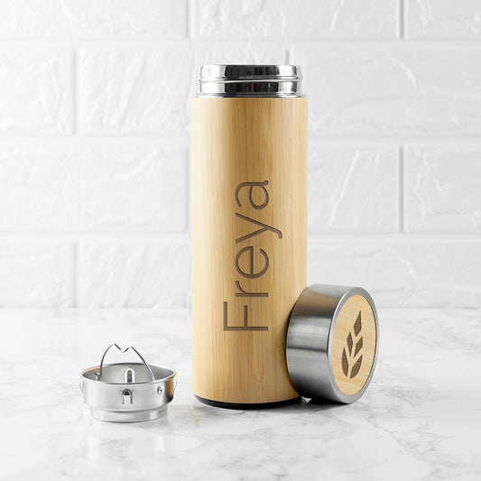 Personalised Bamboo Thermos, alternate view