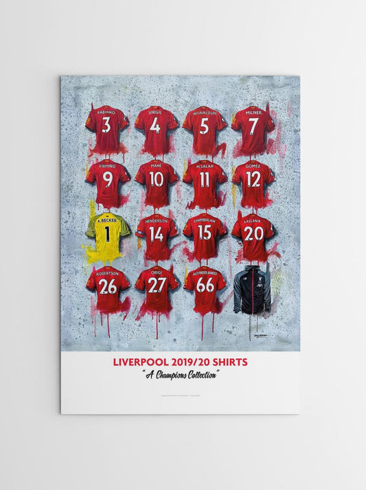 Liverpool FC 20/21 Champions Shirts - A2 Signed Limited Edition Prints