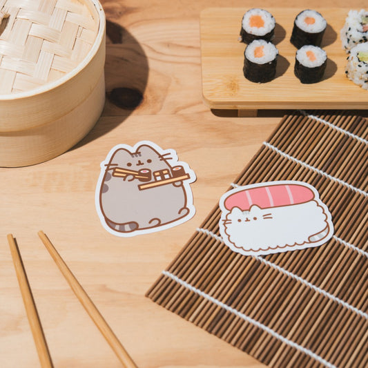 Pack of 2 Pusheen Sushi Roll Vinyl Stickers 1