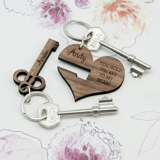 Personalised You Hold The Key To My Heart Keyring Set Of Two