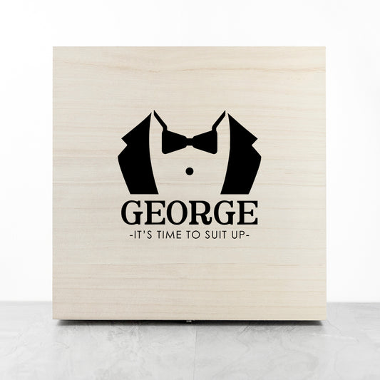 Personalised Suit Up Wedding Box