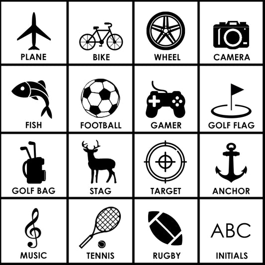Personalised Iconic Hobbies Engraved Rectangle Walnut Cufflinks, alternate view
