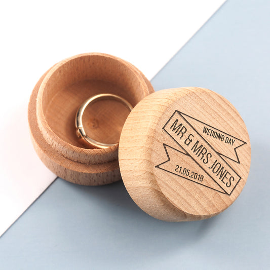 Personalised Couple's Wedding Ring Box, alternate view