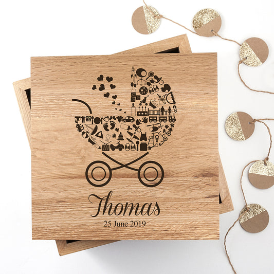 Personalised Baby Boy Photo Memory Box, alternate view
