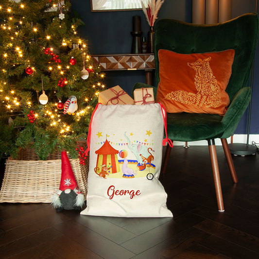 Personalised Circus Christmas Sack, alternate view