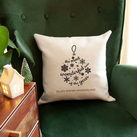 Personalised Bauble Cushion Cover, alternate view