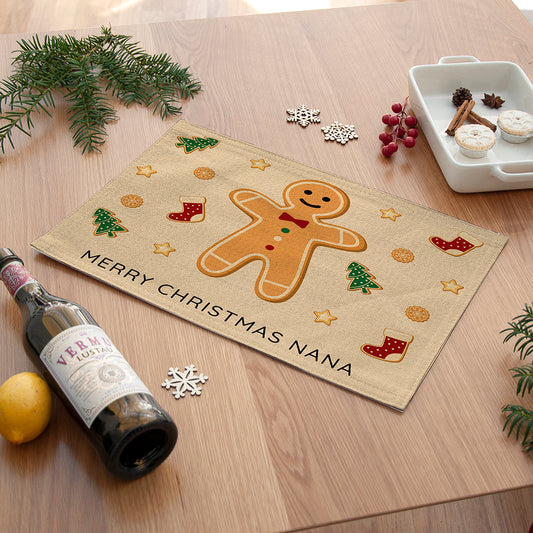Personalised Christmas Gingerbread Placemat, alternate view