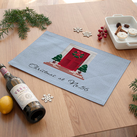 Personalised Christmas Front Door Placemat, alternate view